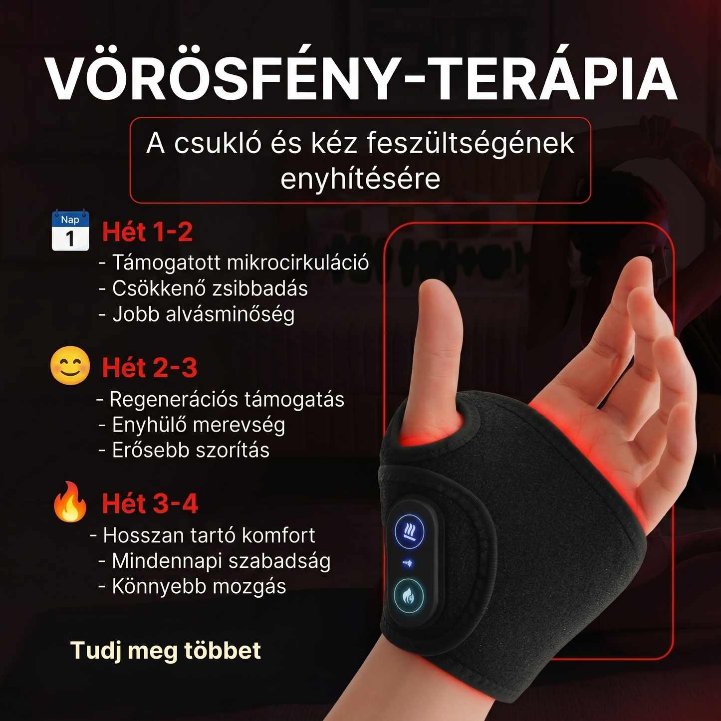 ReLuma™ Vörösfény-Terápiás Csuklópánt